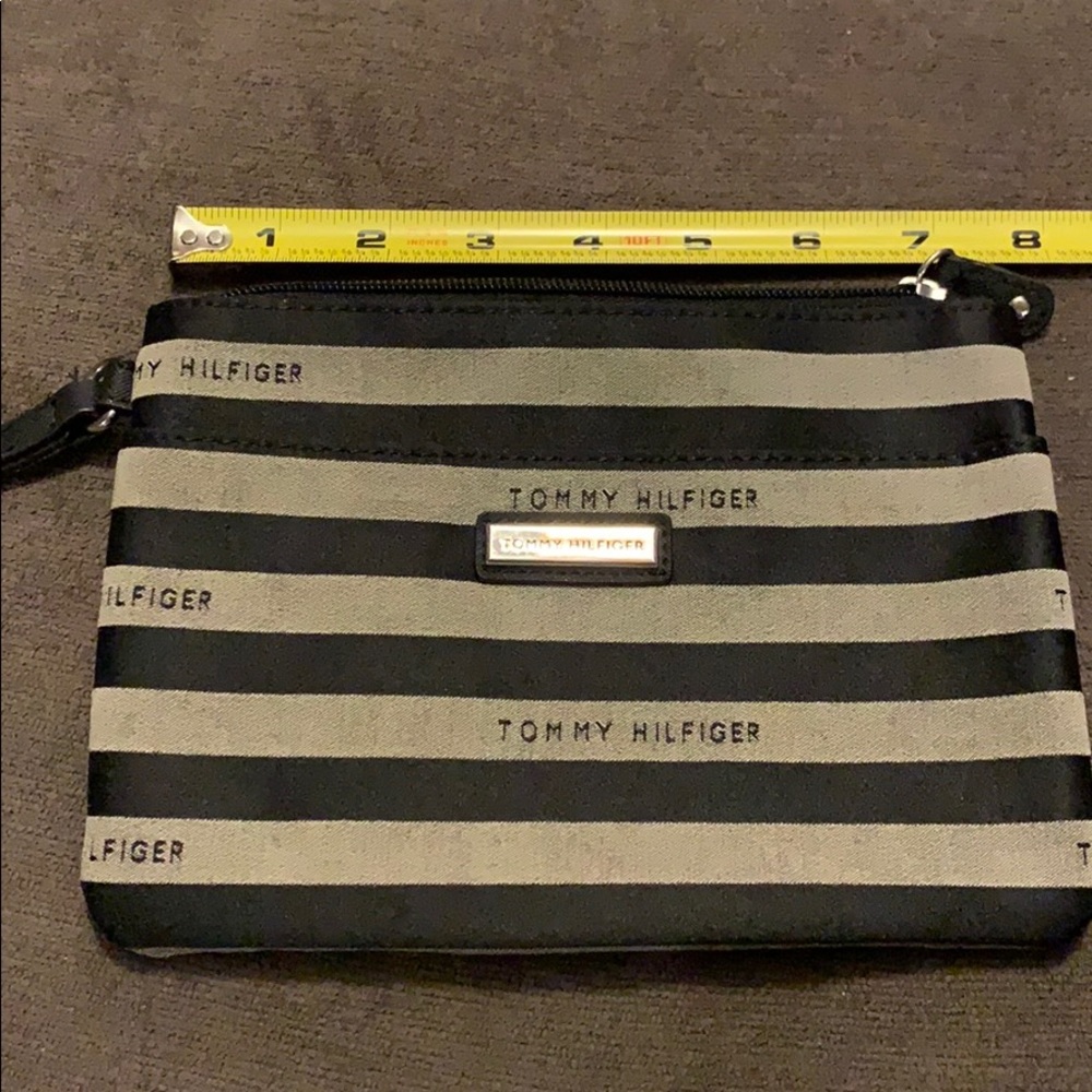 Tommy Hilfiger black and khaki wristlet- EUC